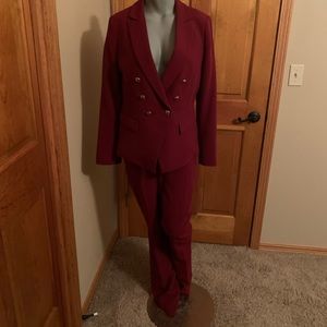Deep red dress pants